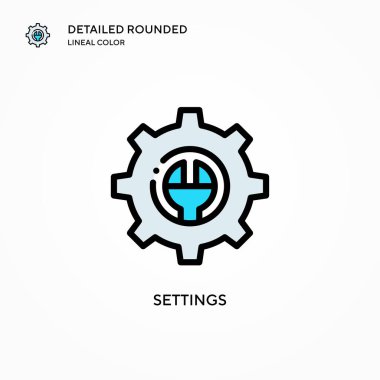 Ayarlar vektör simgesi. Modern vektör illüstrasyon kavramları. Düzenlemesi ve kişiselleştirmesi kolay.