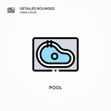 Havuz vektör simgesi. Modern vektör illüstrasyon kavramları. Düzenlemesi ve kişiselleştirmesi kolay.
