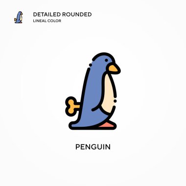 Penguen vektör simgesi. Modern vektör illüstrasyon kavramları. Düzenlemesi ve kişiselleştirmesi kolay.