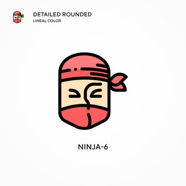 Ninja-6 vektör simgesi. Modern vektör illüstrasyon kavramları. Düzenlemesi ve kişiselleştirmesi kolay.