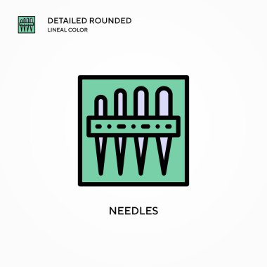 İğne vektör simgesi. Modern vektör illüstrasyon kavramları. Düzenlemesi ve kişiselleştirmesi kolay.