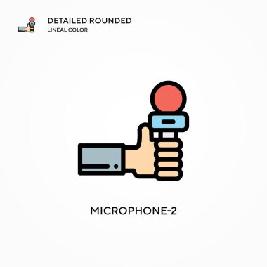 Mikrofon-2 vektör simgesi. Modern vektör illüstrasyon kavramları. Düzenlemesi ve kişiselleştirmesi kolay.