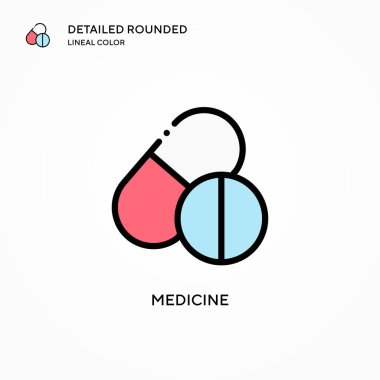 İlaç vektör simgesi. Modern vektör illüstrasyon kavramları. Düzenlemesi ve kişiselleştirmesi kolay.