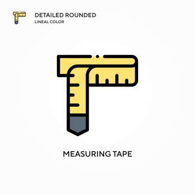 Şerit vektör simgesi ölçülüyor. Modern vektör illüstrasyon kavramları. Düzenlemesi ve kişiselleştirmesi kolay.