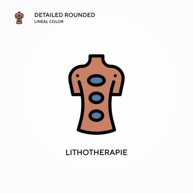 Litoterapi vektör simgesi. Modern vektör illüstrasyon kavramları. Düzenlemesi ve kişiselleştirmesi kolay.