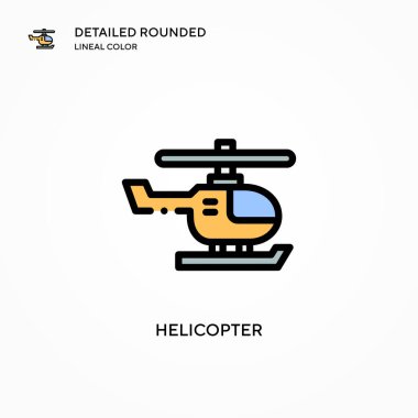 Helikopter vektör simgesi. Modern vektör illüstrasyon kavramları. Düzenlemesi ve kişiselleştirmesi kolay.