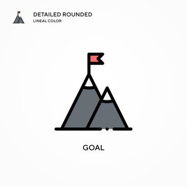 Hedef vektör simgesi. Modern vektör illüstrasyon kavramları. Düzenlemesi ve kişiselleştirmesi kolay.