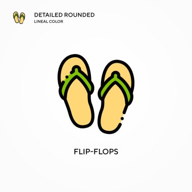 Parmak arası terlik vektör simgesi. Modern vektör illüstrasyon kavramları. Düzenlemesi ve kişiselleştirmesi kolay.