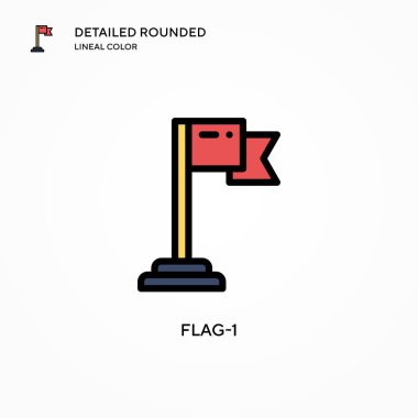 Bayrak-1 vektör simgesi. Modern vektör illüstrasyon kavramları. Düzenlemesi ve kişiselleştirmesi kolay.
