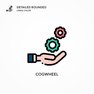 Çarklı vektör simgesi. Modern vektör illüstrasyon kavramları. Düzenlemesi ve kişiselleştirmesi kolay.