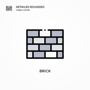 Tuğla vektör simgesi. Modern vektör illüstrasyon kavramları. Düzenlemesi ve kişiselleştirmesi kolay.