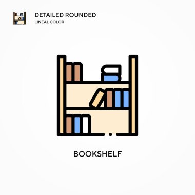 Kitaplık vektör simgesi. Modern vektör illüstrasyon kavramları. Düzenlemesi ve kişiselleştirmesi kolay.