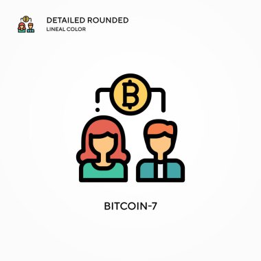 Bitcoin-7 vektör simgesi. Modern vektör illüstrasyon kavramları. Düzenlemesi ve kişiselleştirmesi kolay.