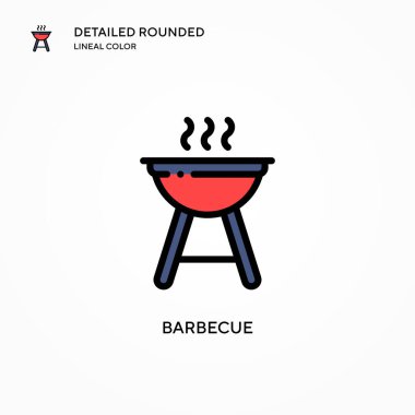 Barbekü vektör simgesi. Modern vektör illüstrasyon kavramları. Düzenlemesi ve kişiselleştirmesi kolay.