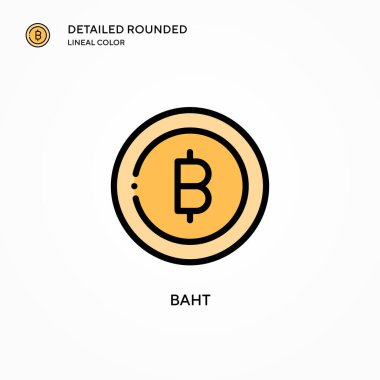 Baht vektör simgesi. Modern vektör illüstrasyon kavramları. Düzenlemesi ve kişiselleştirmesi kolay.