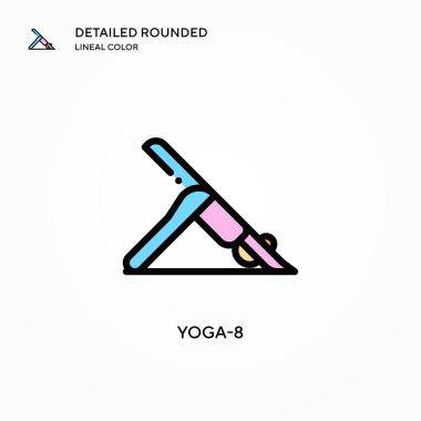 Yoga-8 vektör simgesi. Modern vektör illüstrasyon kavramları. Düzenlemesi ve kişiselleştirmesi kolay.