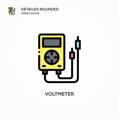 Voltmetre vektör simgesi. Modern vektör illüstrasyon kavramları. Düzenlemesi ve kişiselleştirmesi kolay.