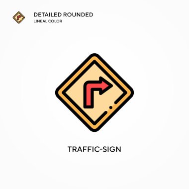 Trafik işareti vektör simgesi. Modern vektör illüstrasyon kavramları. Düzenlemesi ve kişiselleştirmesi kolay.