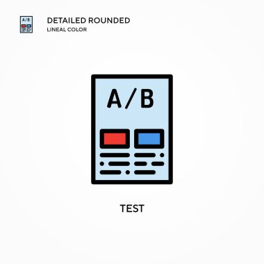 Test vektör simgesi. Modern vektör illüstrasyon kavramları. Düzenlemesi ve kişiselleştirmesi kolay.