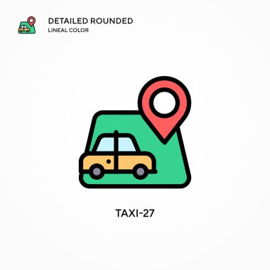 Taksi-27 vektör simgesi. Modern vektör illüstrasyon kavramları. Düzenlemesi ve kişiselleştirmesi kolay.