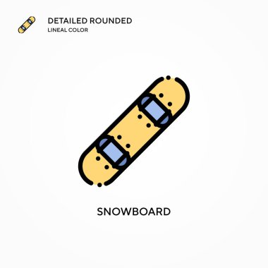 Snowboard vektör simgesi. Modern vektör illüstrasyon kavramları. Düzenlemesi ve kişiselleştirmesi kolay.