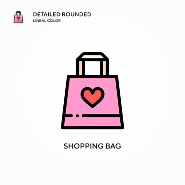 Alışveriş poşeti vektör simgesi. Modern vektör illüstrasyon kavramları. Düzenlemesi ve kişiselleştirmesi kolay.