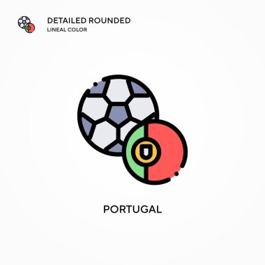 Portekiz vektör simgesi. Modern vektör illüstrasyon kavramları. Düzenlemesi ve kişiselleştirmesi kolay.