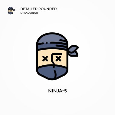 Ninja-5 vektör simgesi. Modern vektör illüstrasyon kavramları. Düzenlemesi ve kişiselleştirmesi kolay.
