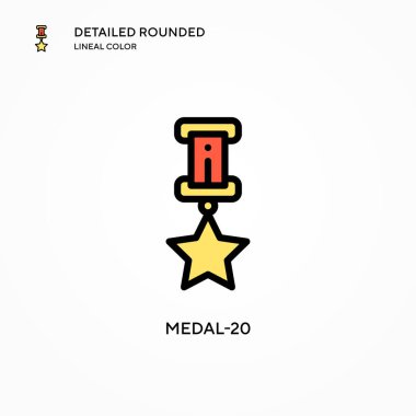 Madalya-20 vektör ikonu. Modern vektör illüstrasyon kavramları. Düzenlemesi ve kişiselleştirmesi kolay.