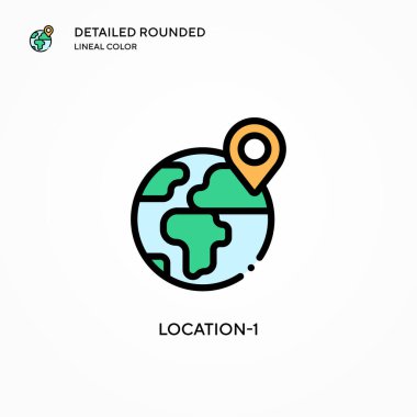 Konum-1 vektör simgesi. Modern vektör illüstrasyon kavramları. Düzenlemesi ve kişiselleştirmesi kolay.