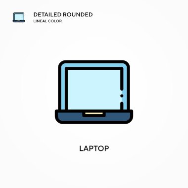 Laptop vektör simgesi. Modern vektör illüstrasyon kavramları. Düzenlemesi ve kişiselleştirmesi kolay.