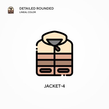 Ceket-4 vektör simgesi. Modern vektör illüstrasyon kavramları. Düzenlemesi ve kişiselleştirmesi kolay.