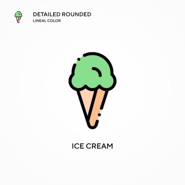 Dondurma vektör simgesi. Modern vektör illüstrasyon kavramları. Düzenlemesi ve kişiselleştirmesi kolay.