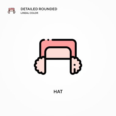 Şapka vektör simgesi. Modern vektör illüstrasyon kavramları. Düzenlemesi ve kişiselleştirmesi kolay.