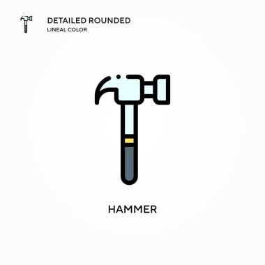 Çekiç vektör simgesi. Modern vektör illüstrasyon kavramları. Düzenlemesi ve kişiselleştirmesi kolay.