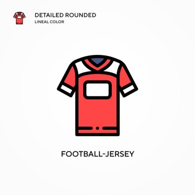 Futbol forması vektör simgesi. Modern vektör illüstrasyon kavramları. Düzenlemesi ve kişiselleştirmesi kolay.