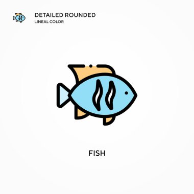 Balık vektör simgesi. Modern vektör illüstrasyon kavramları. Düzenlemesi ve kişiselleştirmesi kolay.