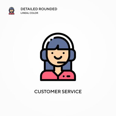 Müşteri hizmeti vektör simgesi. Modern vektör illüstrasyon kavramları. Düzenlemesi ve kişiselleştirmesi kolay.