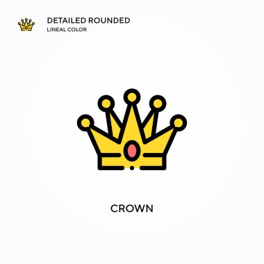 Crown vektör simgesi. Modern vektör illüstrasyon kavramları. Düzenlemesi ve kişiselleştirmesi kolay.