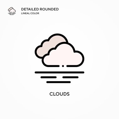 Bulut vektör simgesi. Modern vektör illüstrasyon kavramları. Düzenlemesi ve kişiselleştirmesi kolay.