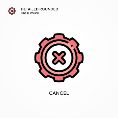 Vektör simgesini iptal et. Modern vektör illüstrasyon kavramları. Düzenlemesi ve kişiselleştirmesi kolay.