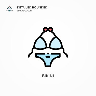 Bikini vektör simgesi. Modern vektör illüstrasyon kavramları. Düzenlemesi ve kişiselleştirmesi kolay.