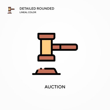 Açık arttırma vektör simgesi. Modern vektör illüstrasyon kavramları. Düzenlemesi ve kişiselleştirmesi kolay.