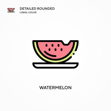 Karpuz vektör simgesi. Modern vektör illüstrasyon kavramları. Düzenlemesi ve kişiselleştirmesi kolay.