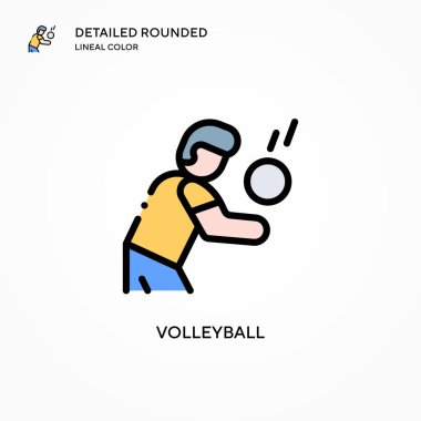 Voleybol vektör ikonu. Modern vektör illüstrasyon kavramları. Düzenlemesi ve kişiselleştirmesi kolay.