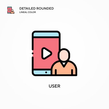 Kullanıcı vektör simgesi. Modern vektör illüstrasyon kavramları. Düzenlemesi ve kişiselleştirmesi kolay.