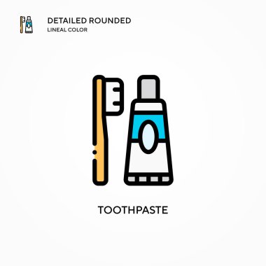 Diş macunu vektör simgesi. Modern vektör illüstrasyon kavramları. Düzenlemesi ve kişiselleştirmesi kolay.