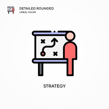 Strateji vektör simgesi. Modern vektör illüstrasyon kavramları. Düzenlemesi ve kişiselleştirmesi kolay.
