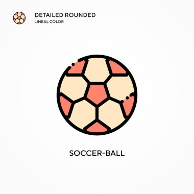 Futbol topu vektör simgesi. Modern vektör illüstrasyon kavramları. Düzenlemesi ve kişiselleştirmesi kolay.
