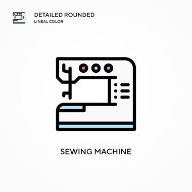 Dikiş makinesi vektör simgesi. Modern vektör illüstrasyon kavramları. Düzenlemesi ve kişiselleştirmesi kolay.